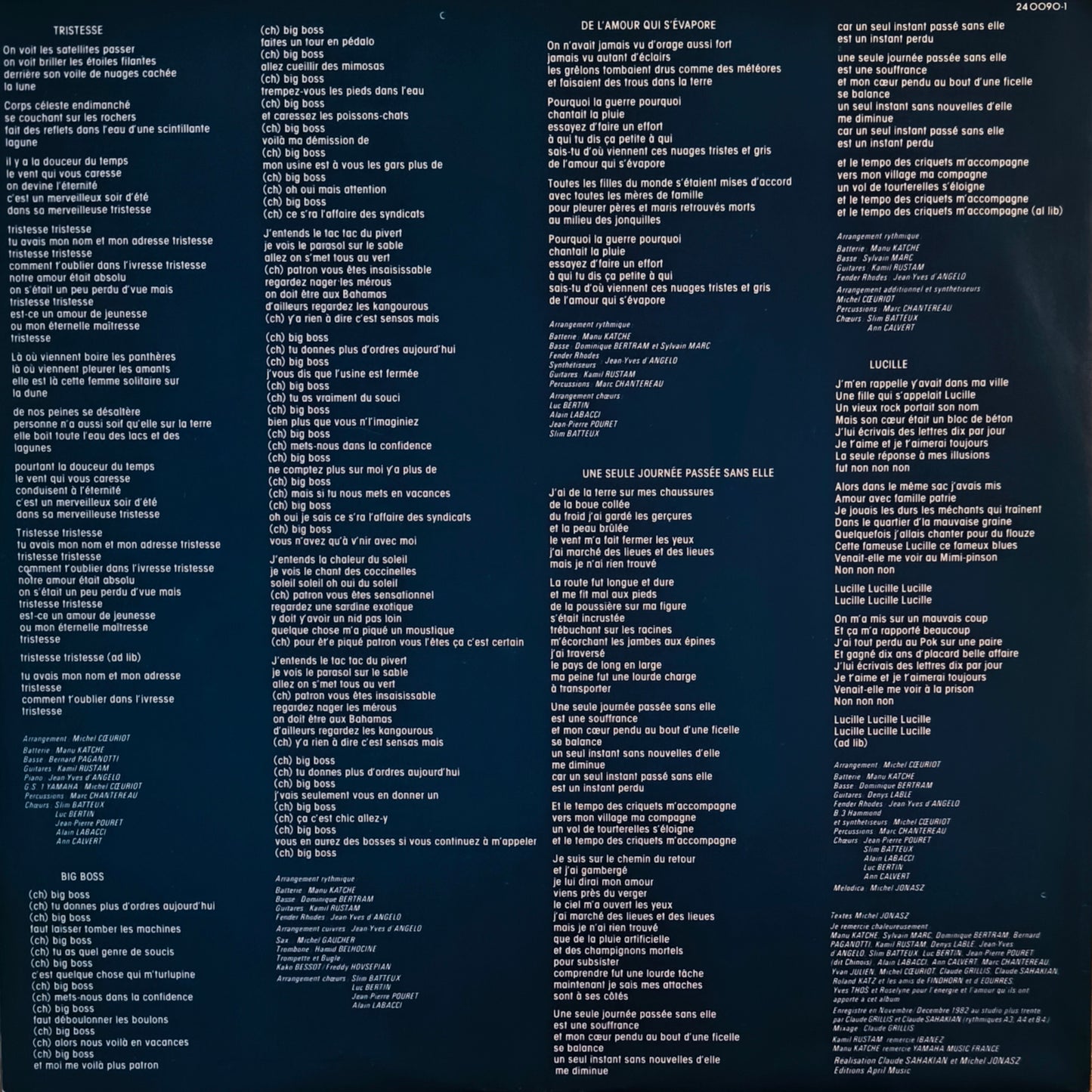 MICHEL JONASZ - Tristesse