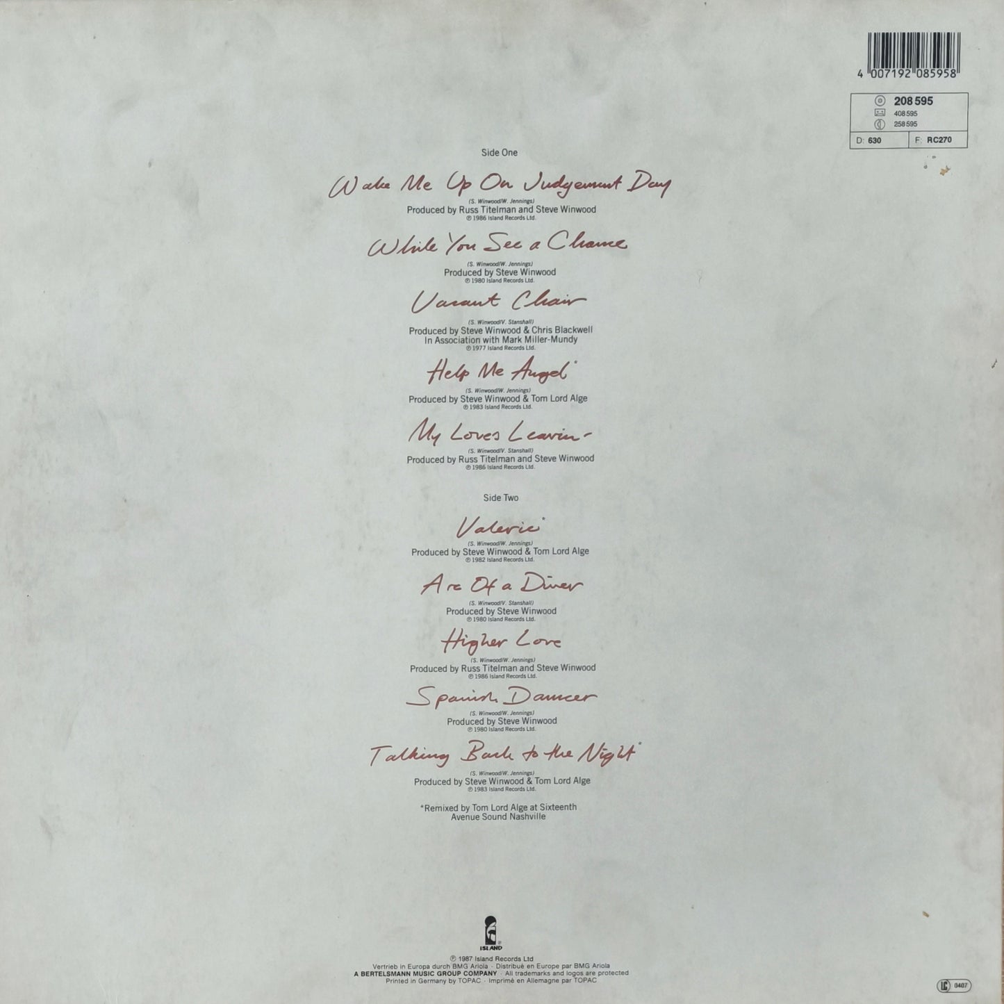 STEVE WINWOOD -Chronicles