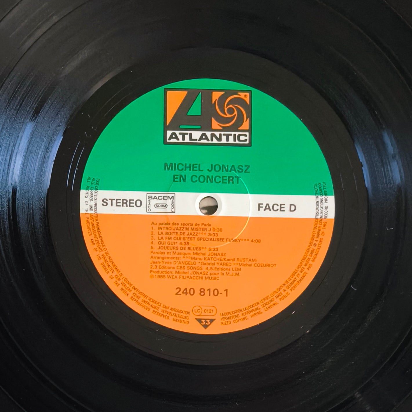 MICHEL JONASZ - En Concert Au Palais Des Sports De Paris