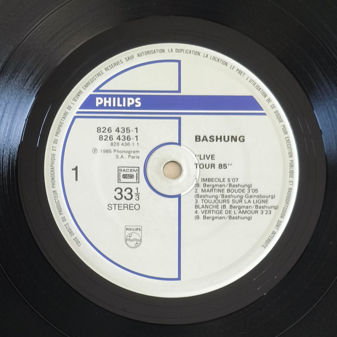 ALAIN BASHUNG - Live Tour 85