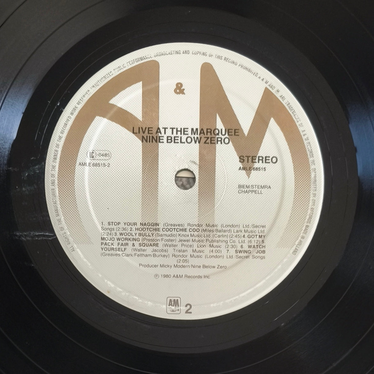 NINE BELOW ZERO - Live At The Marquee