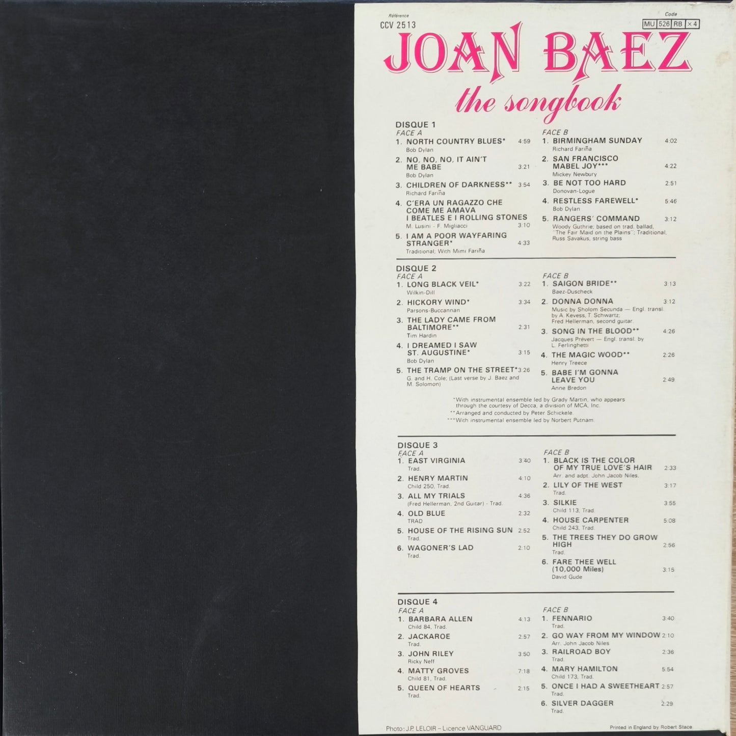JOAN BAEZ - The Songbook (Coffret 4 Disques)