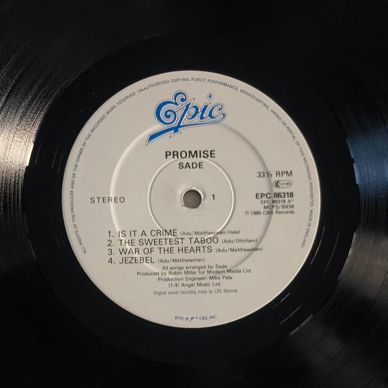 SADE - Promise (Pressage UK)