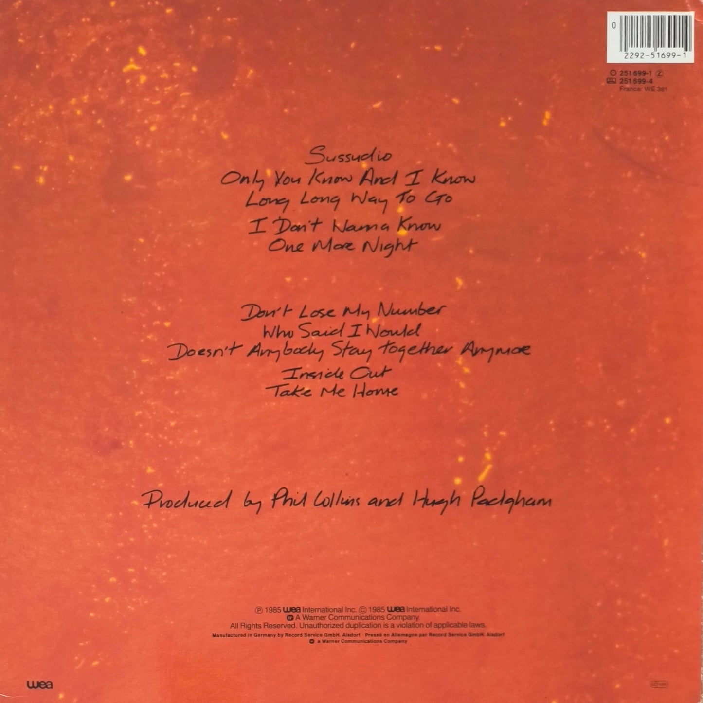 PHIL COLLINS - No Jacket Required