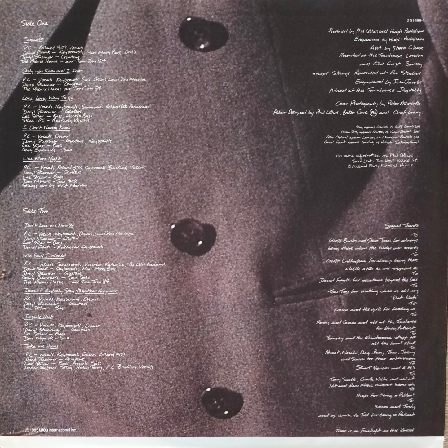 PHIL COLLINS - No Jacket Required