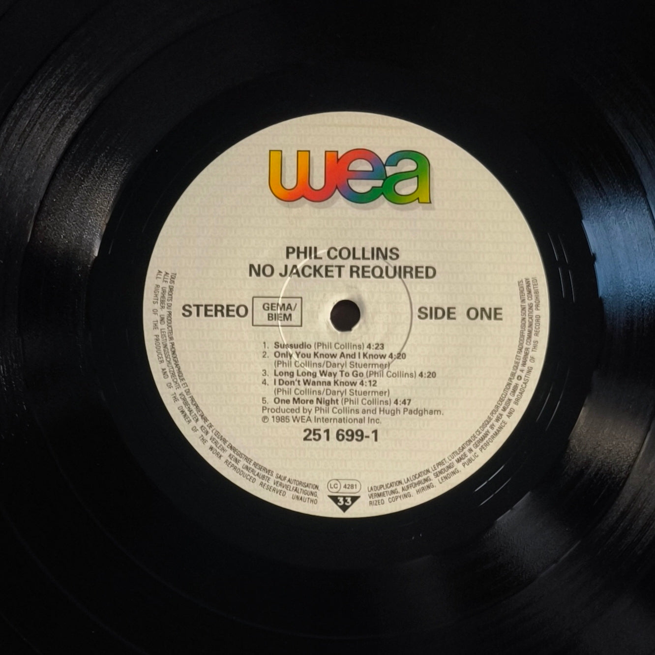 PHIL COLLINS - No Jacket Required