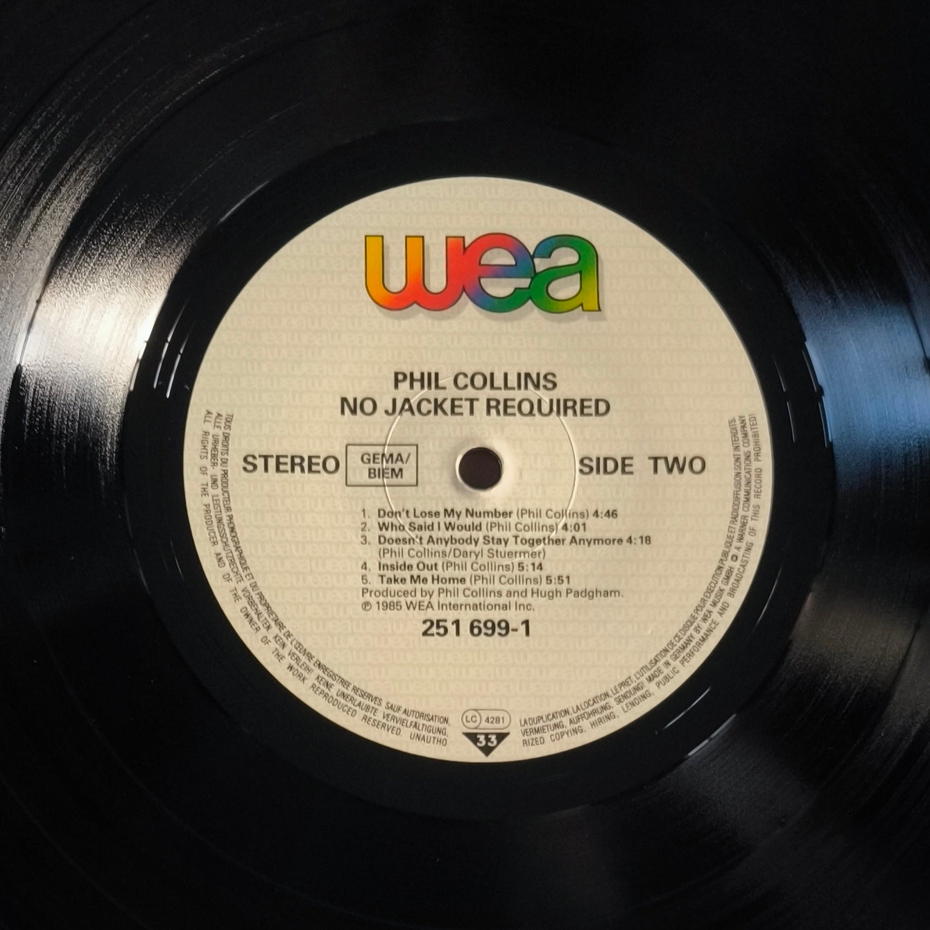 PHIL COLLINS - No Jacket Required