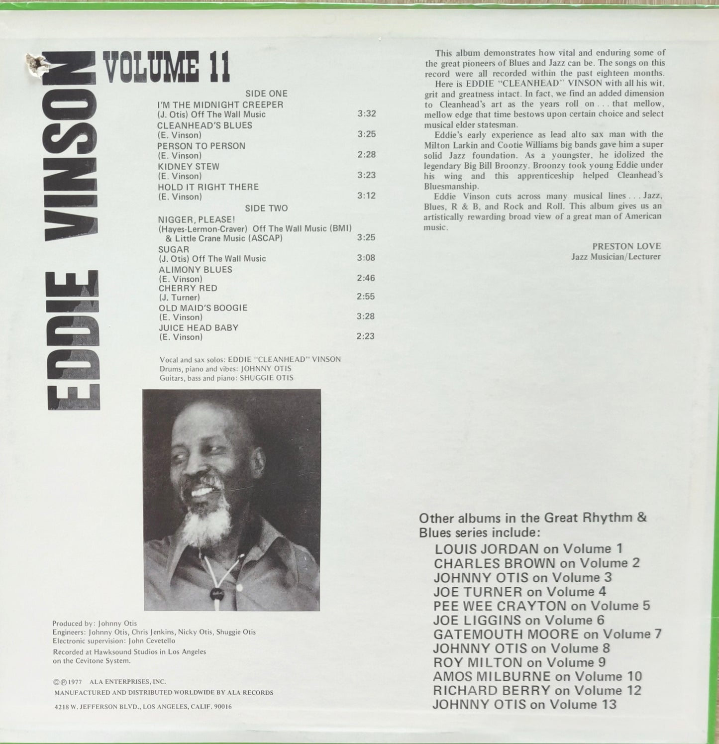 GREAT RHYTHM & BLUES OLDIES - Volume 11 - Eddie "Cleanhead" Vinson