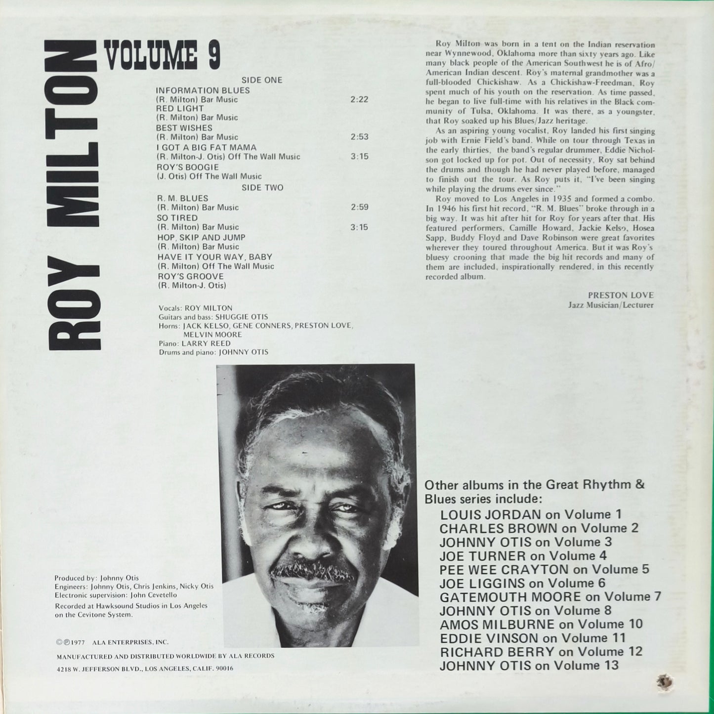 GREAT RHYTHM & BLUES OLDIES - Volume 9 - Roy Milton