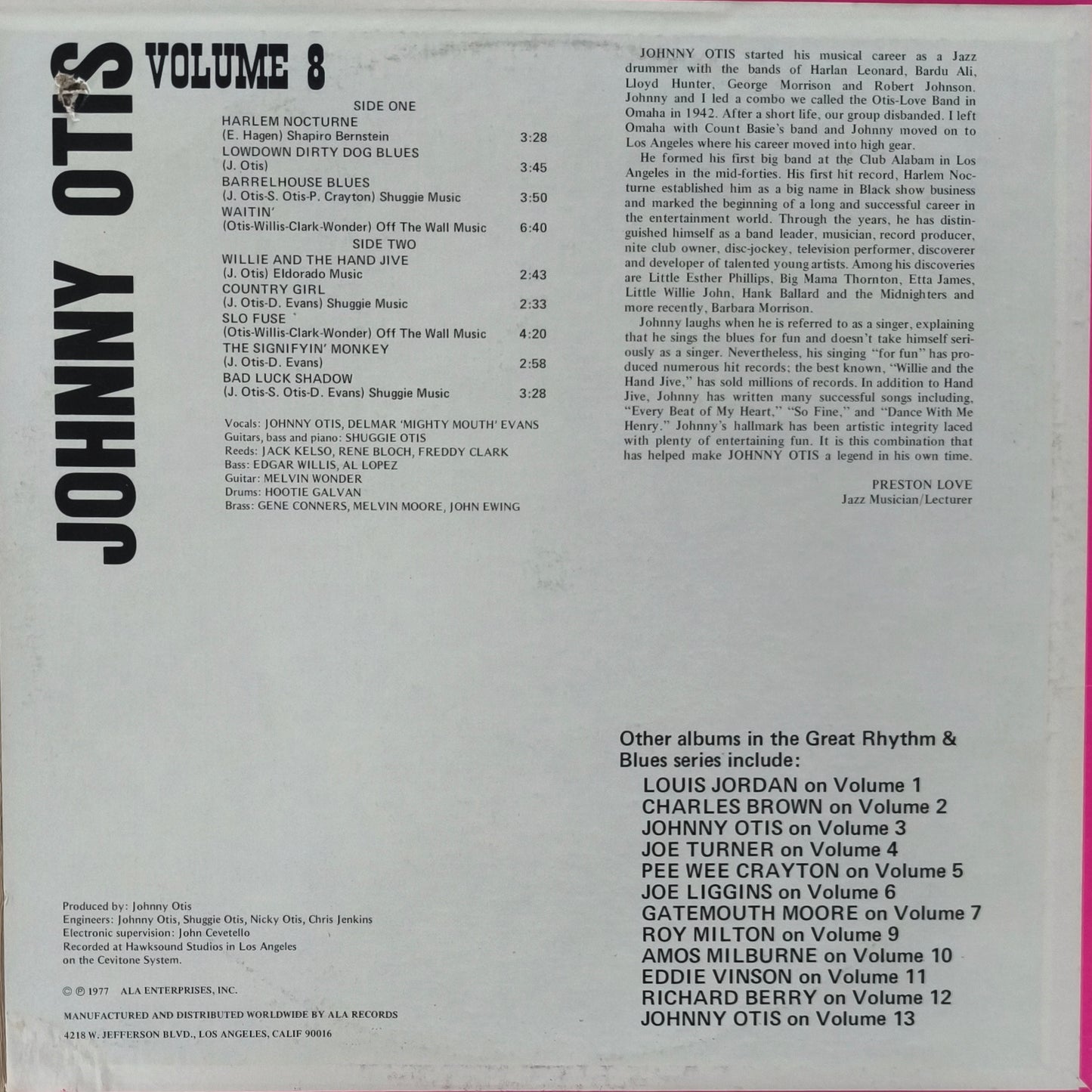 GREAT RHYTHM & BLUES OLDIES - Volume 8 - Johnny Otis