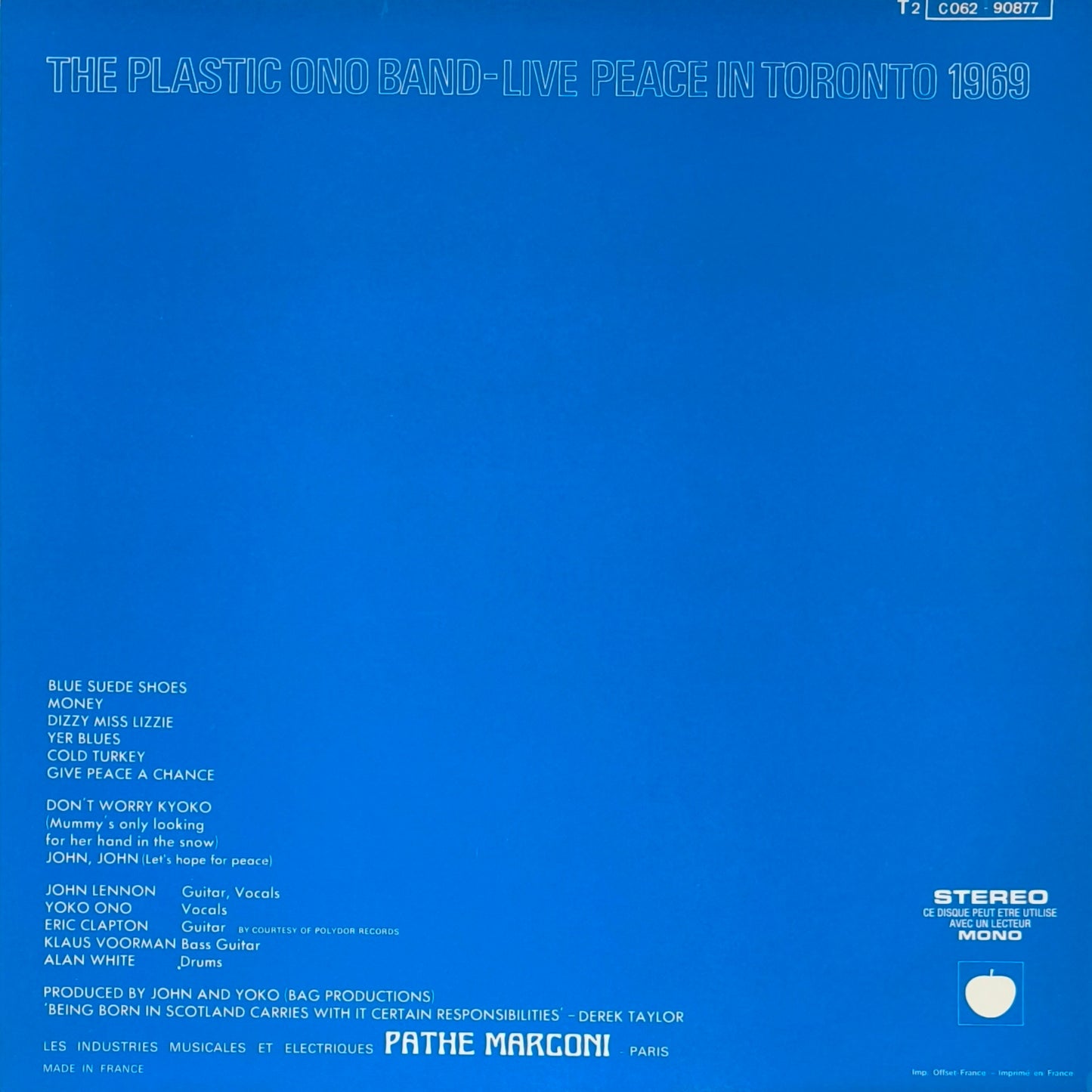 THE PLASTIC ONO BAND - Live Peace In Toronto 1969