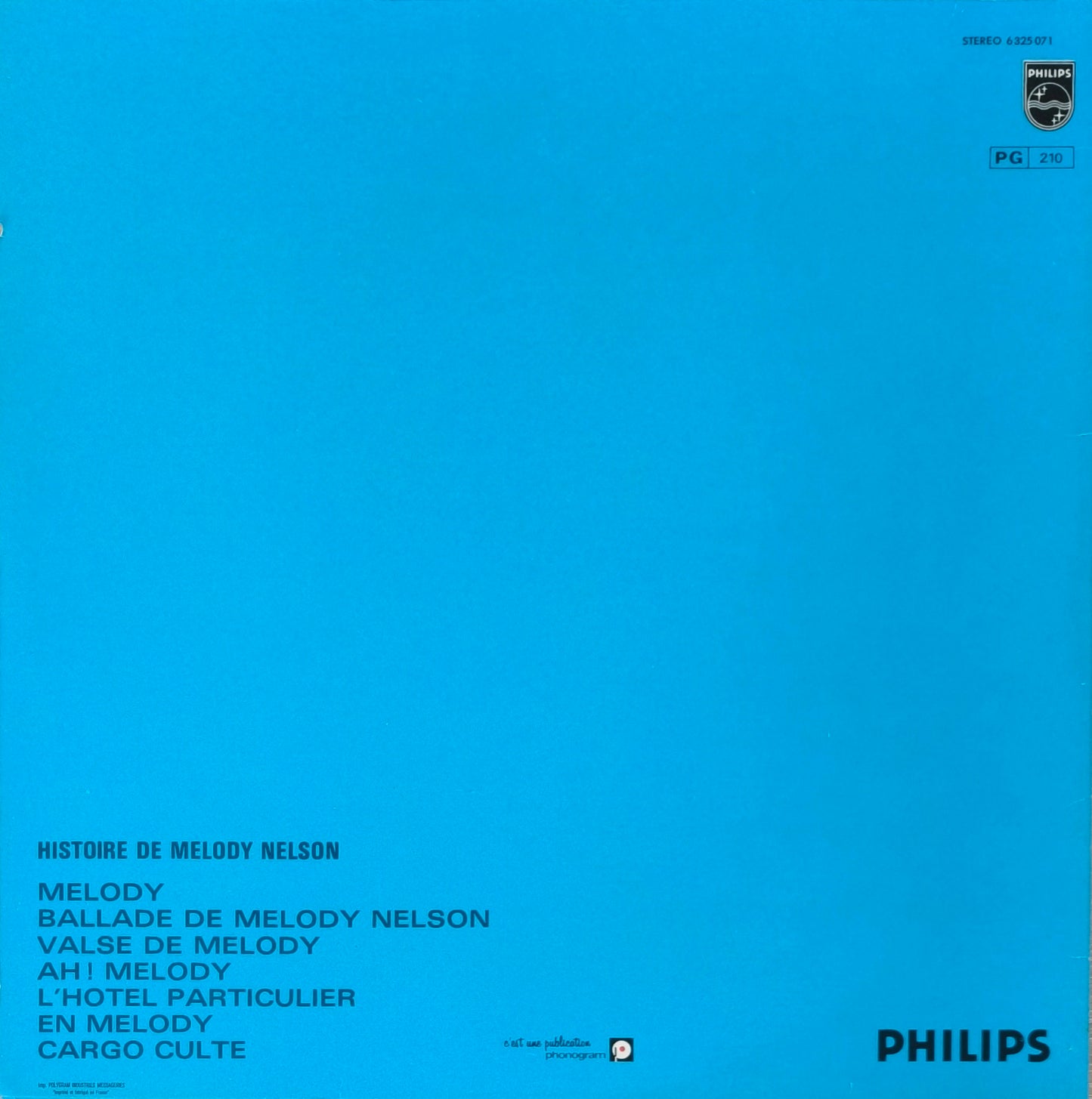 SERGE GAINSBOURG - Histoire De Melody Nelson