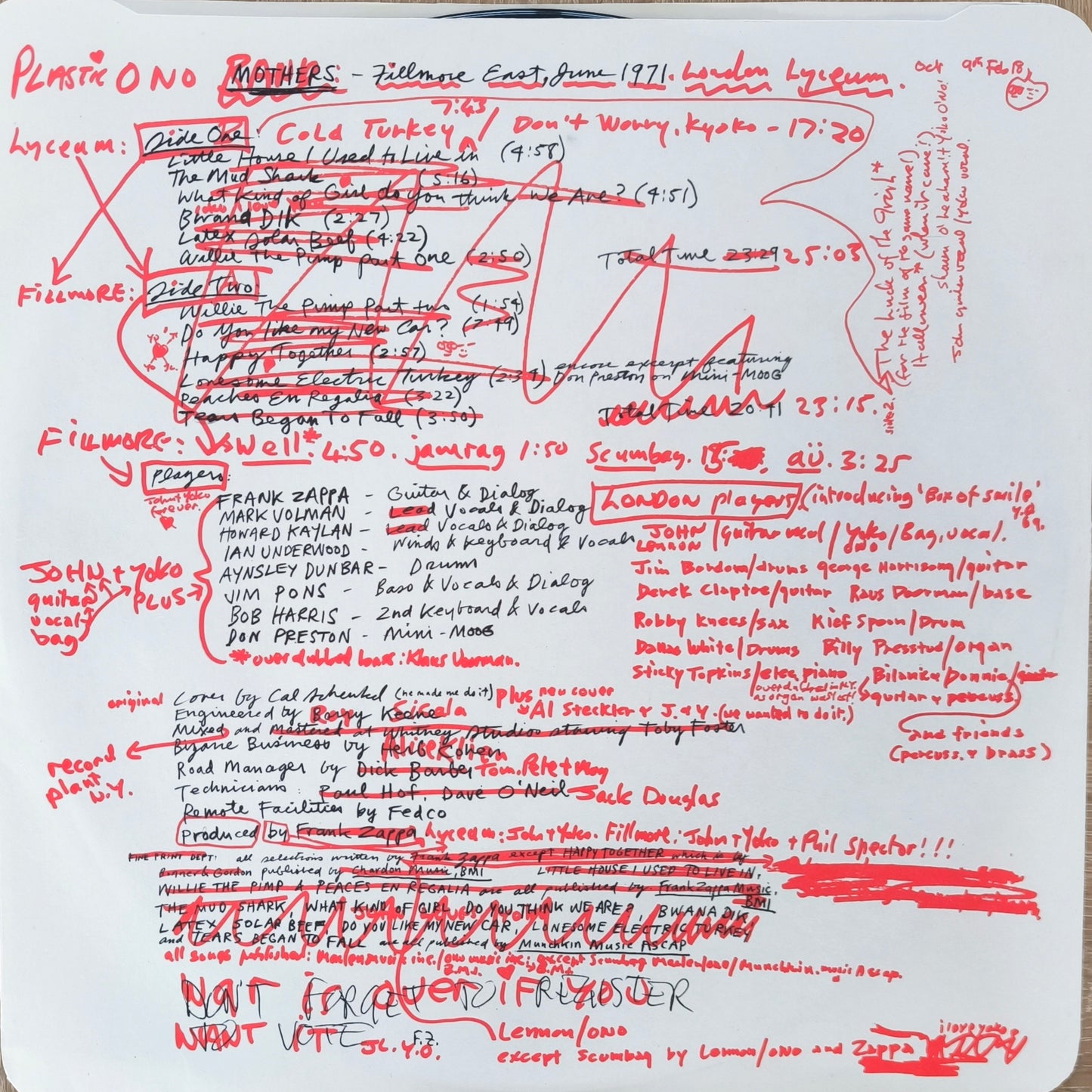 JOHN & YOKO / PLASTIC  ONO BAND - Some Time In New York City (Pressage UK 1972)