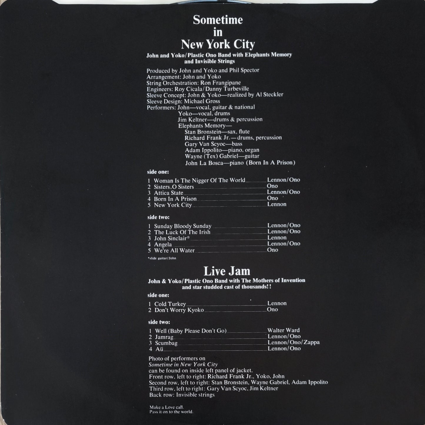 JOHN & YOKO / PLASTIC  ONO BAND - Some Time In New York City (Pressage UK 1972)