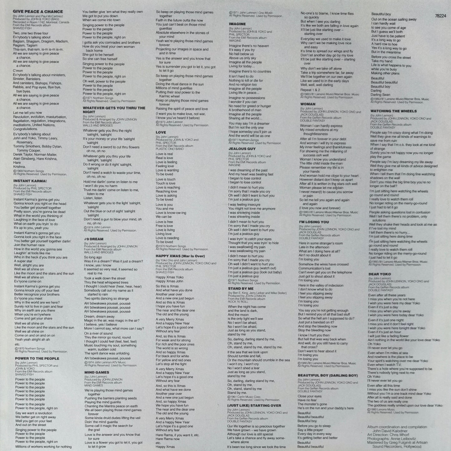 JOHN LENNON - The John Lennon Collection