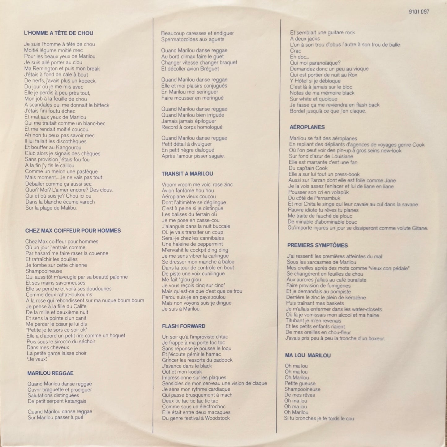 SERGE GAINSBOURG - L'Homme À Tête De Chou