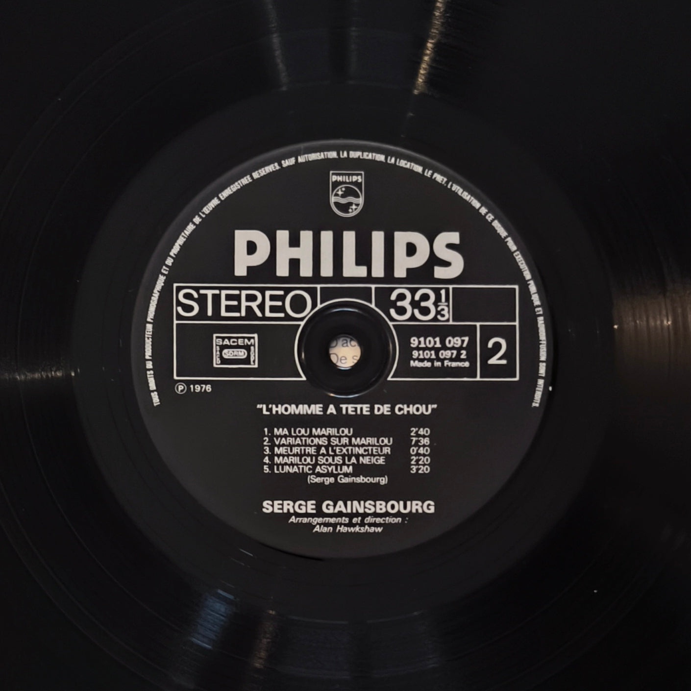 SERGE GAINSBOURG - L'Homme À Tête De Chou