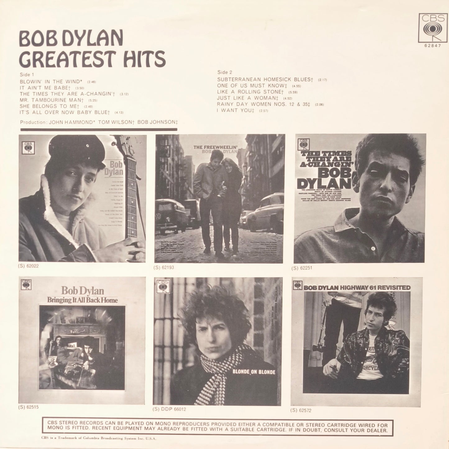 BOB DYLAN - Greatest Hits (Pressage UK)