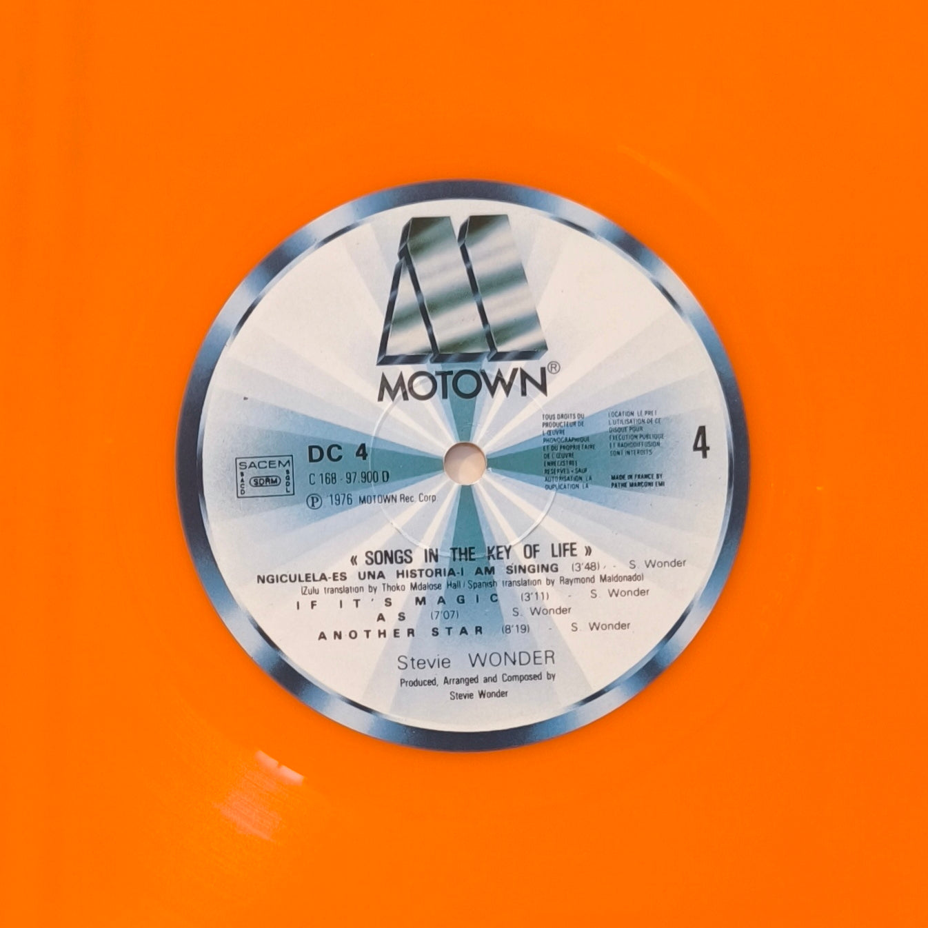 STEVIE WONDER - Songs In The Key Of Life (Disque Couleur Orange) (+45 tours)