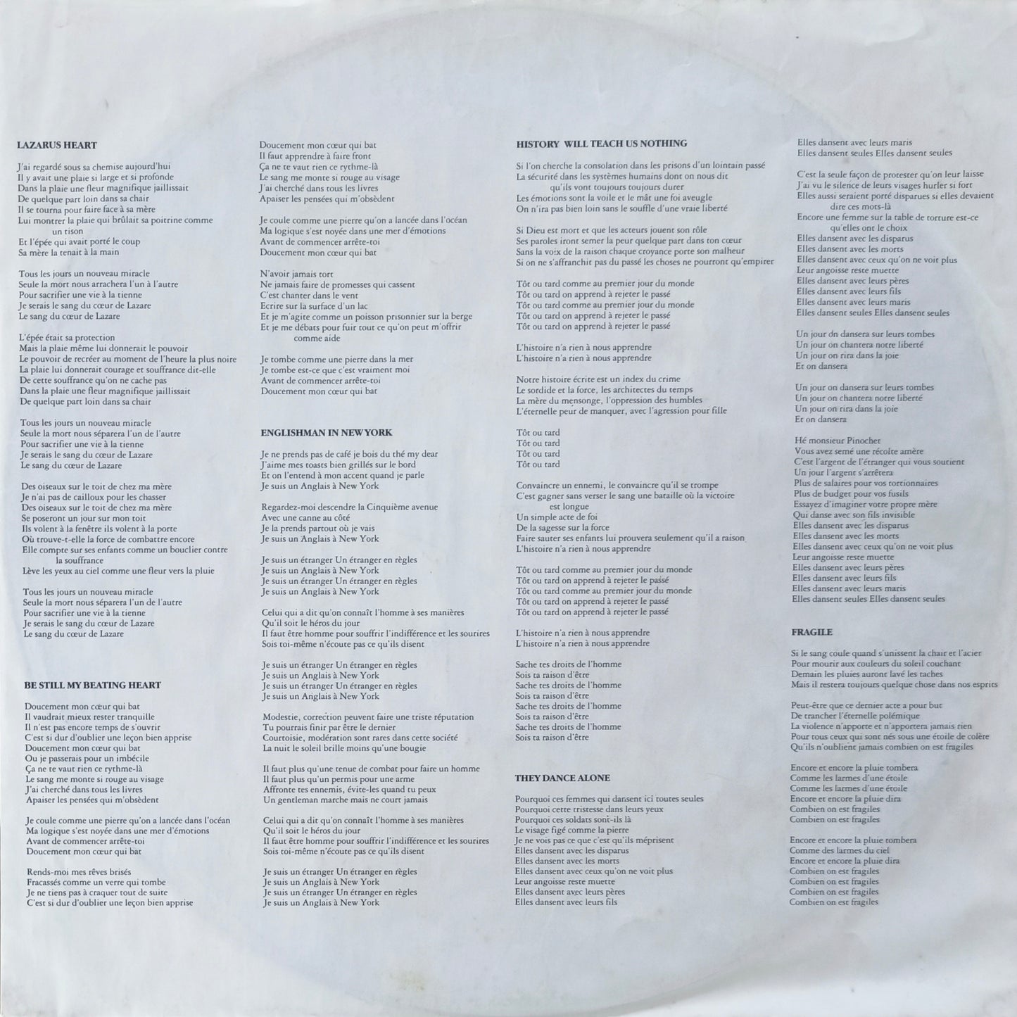 STING - ...Nothing Like The Sun