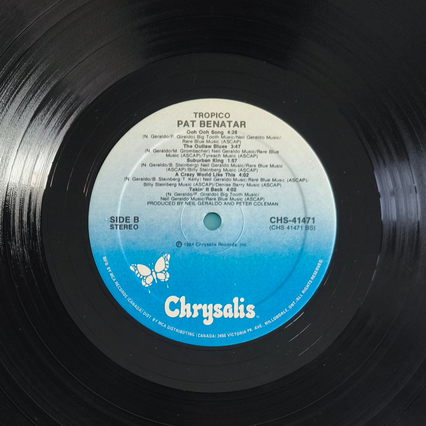 PAT BENATAR - Tropico (Pressage Canada)