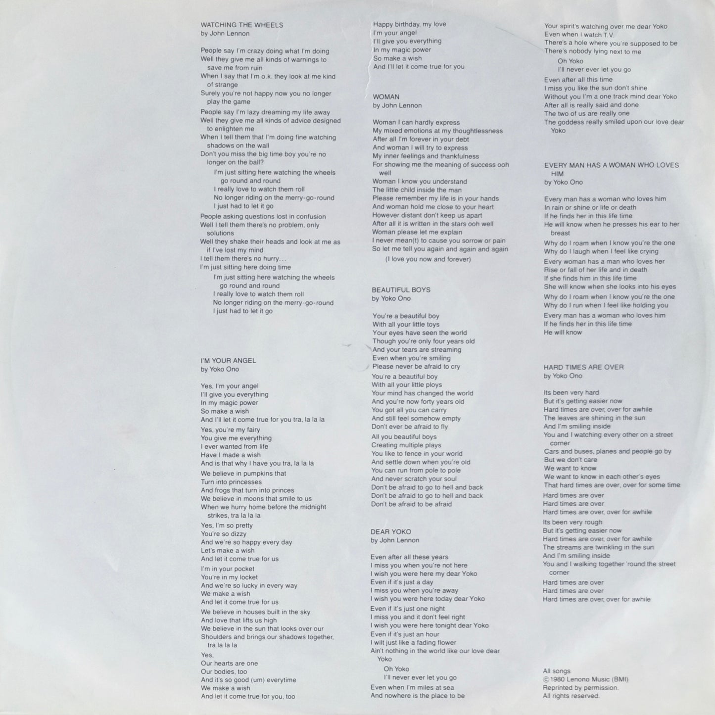 JOHN LENNON & YOKO ONO - Double Fantasy