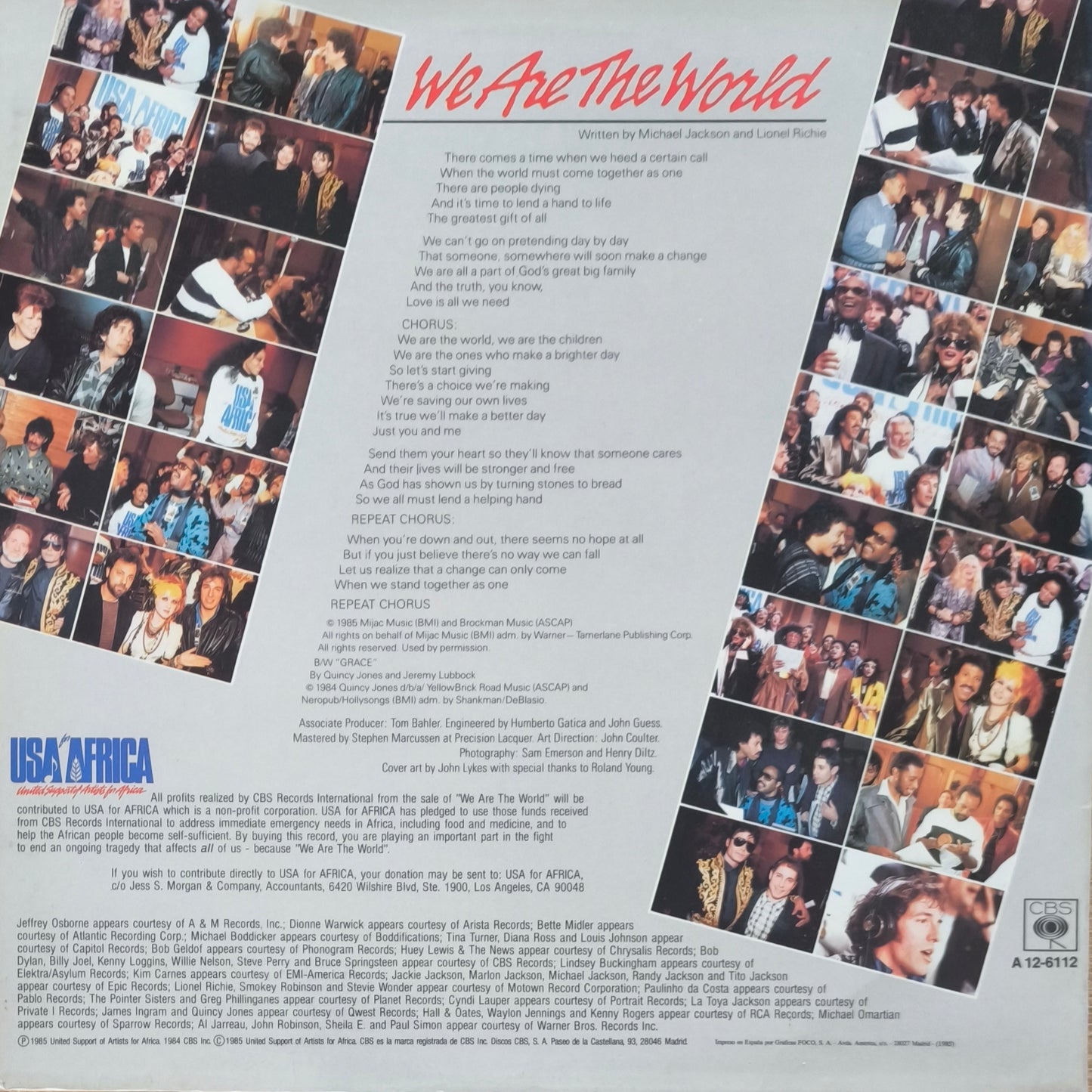 USA FOR AFRICA - We Are The World