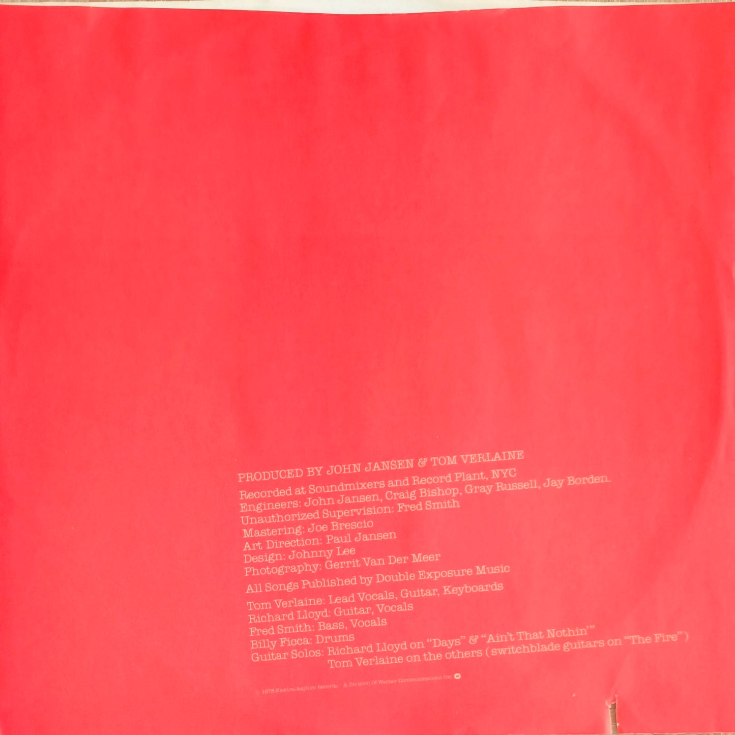 TELEVISION - Adventure (Pressage US)