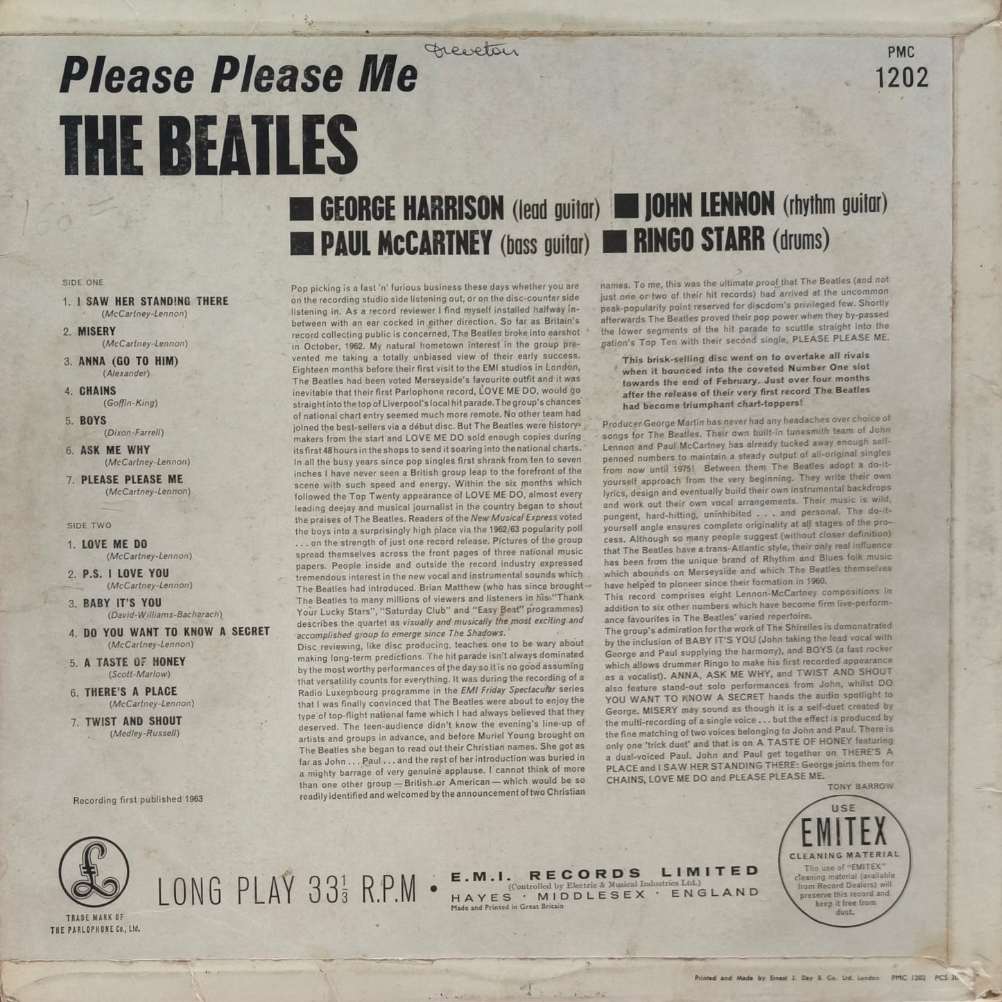 THE BEATLES - Please Please Me (Pressage Mono UK 1963)