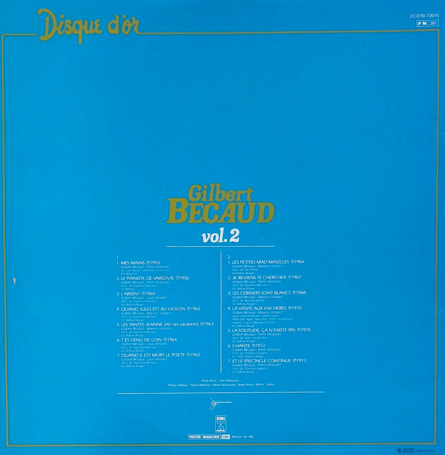 GILBERT BECAUD - Disque D'Or Vol. 2