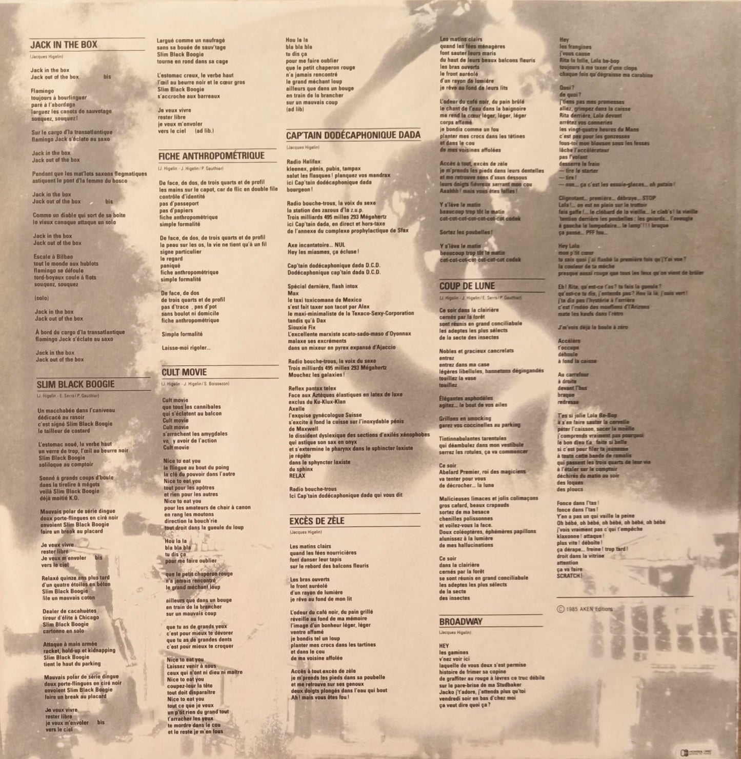 JACQUES HIGELIN - Aï