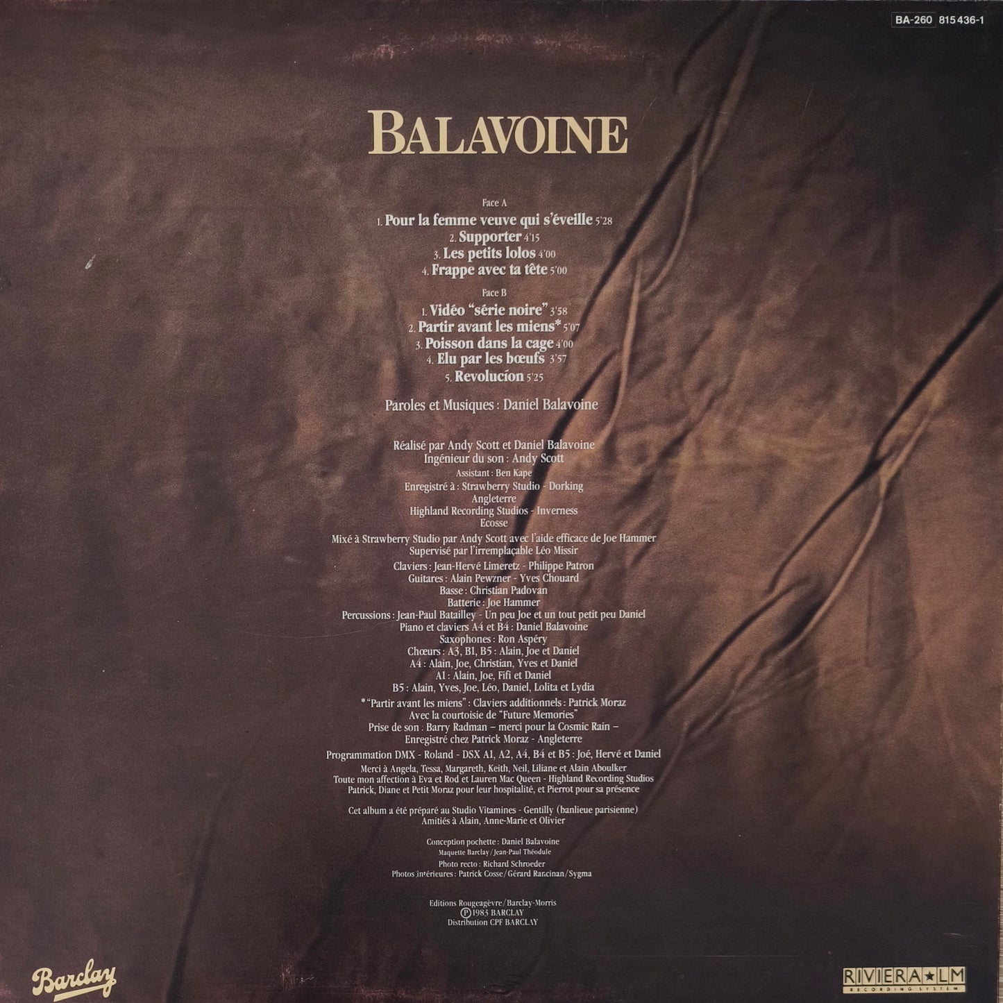 DANIEL BALAVOINE - Loin Des Yeux De L'Occident