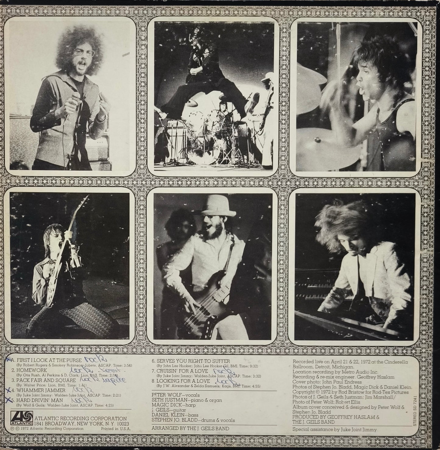 THE J. GEILS BAND - "Live" Full House