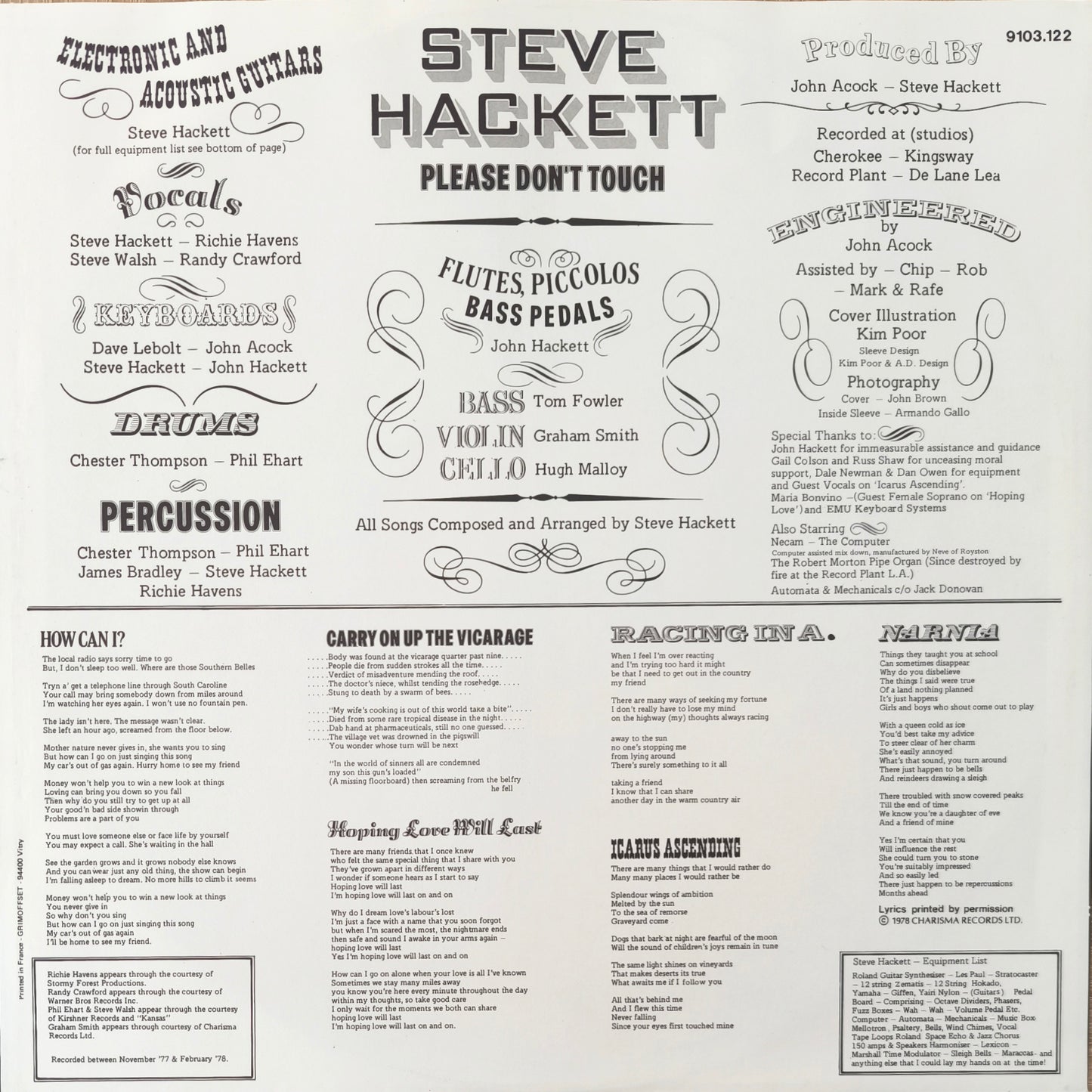STEVE HACKETT - Please Don't Touch!