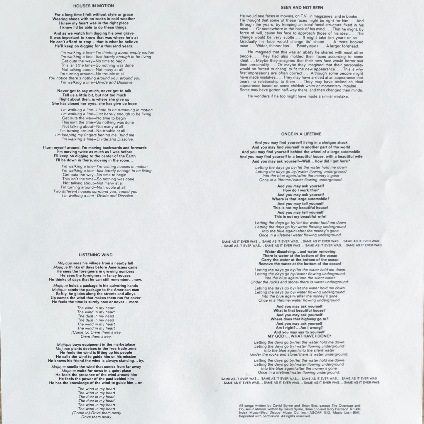 TALKING HEADS - Remain In Light