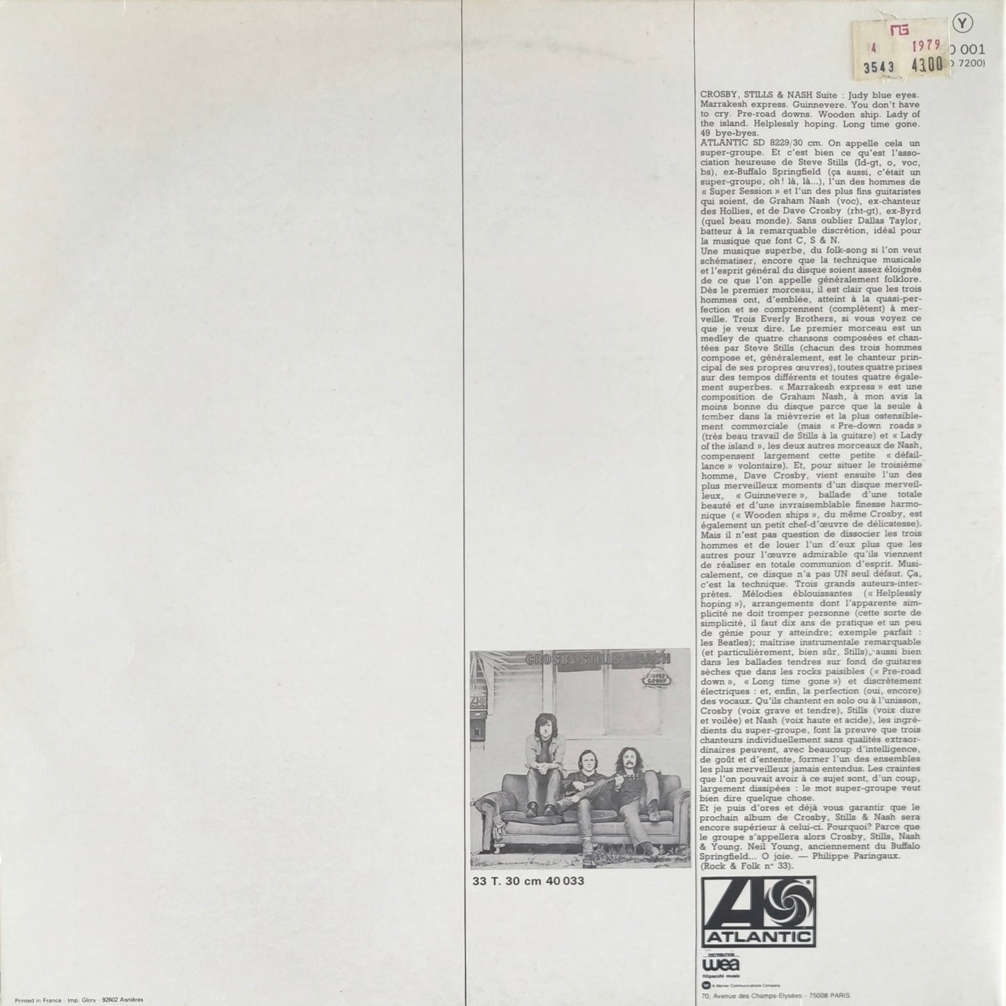 CROSBY, STILLS, NASH & YOUNG / DALLAS TAYLOR & GREG REEVES - Déjà Vu