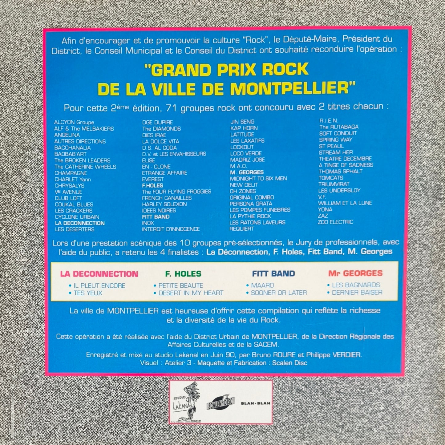 LA DECONNECTION / F'HOLES / FITT-BAND / Mr GEORGES - Grand Prix Rock De La Ville De Montpellier N° 2