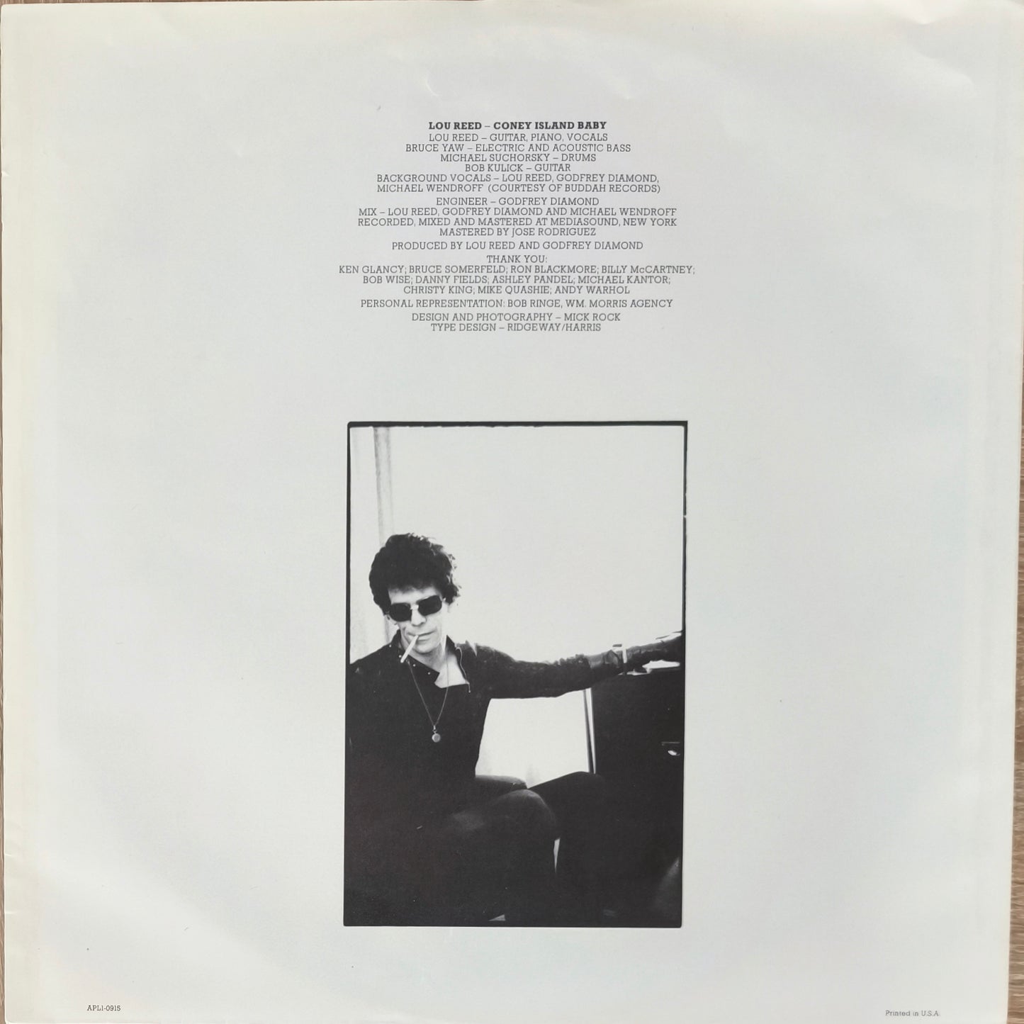 LOU REED - Coney Island Baby (Pressage US)