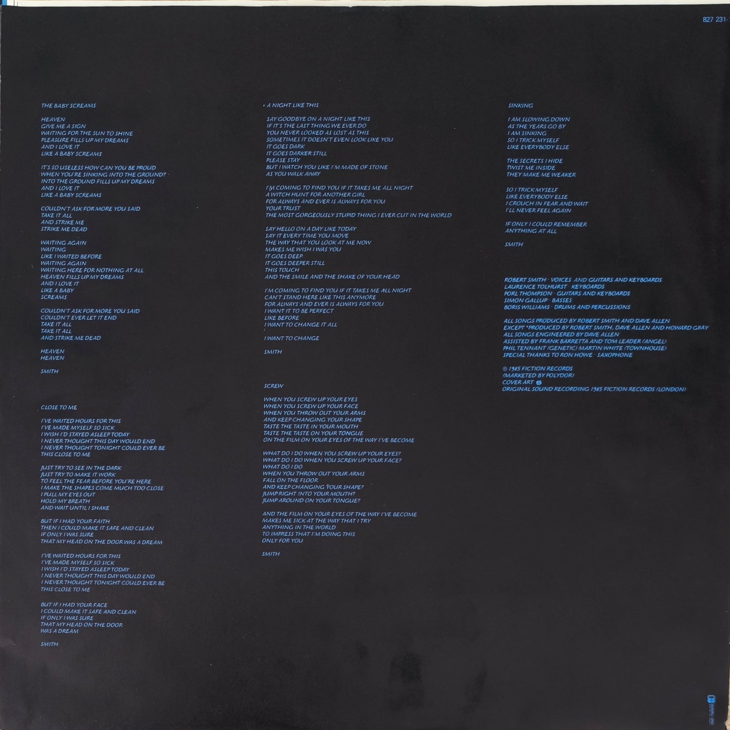 THE CURE - The Head on the Door