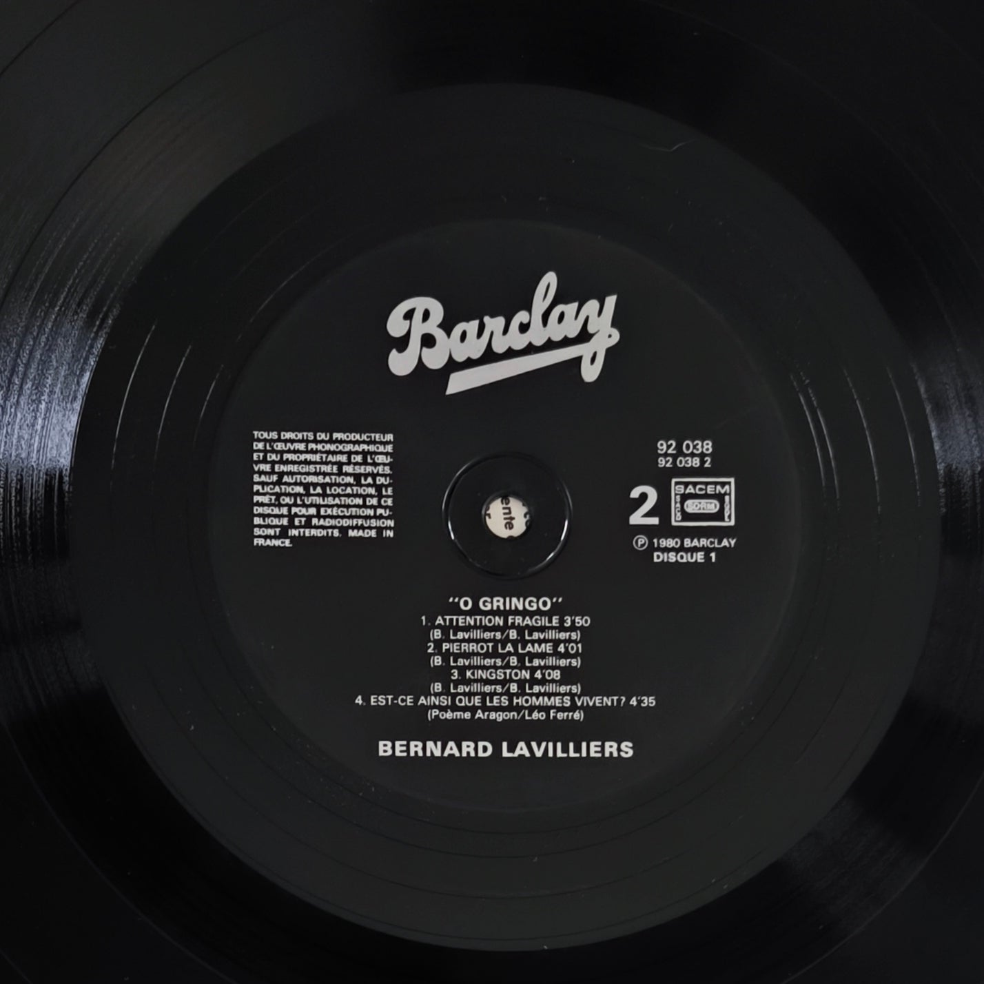 BERNARD LAVILLIERS - O Gringo