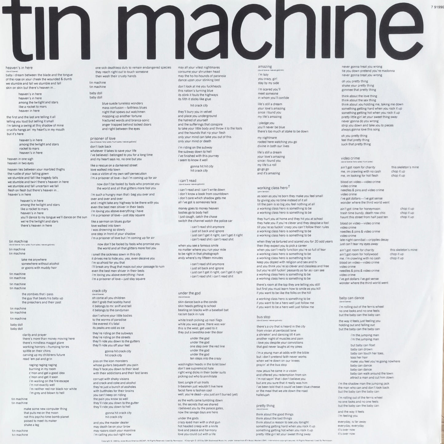 TIN MACHINE - Tin Machine