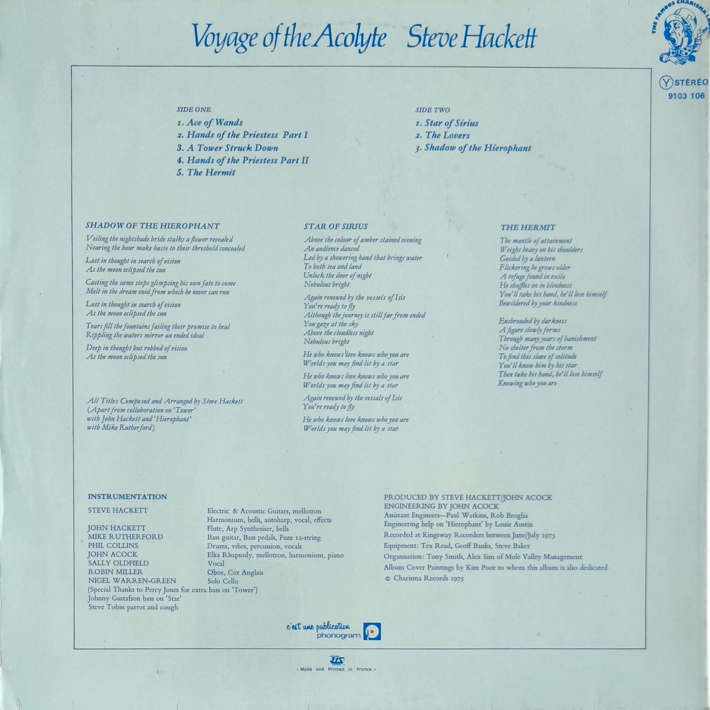 STEVE HACKETT - Voyage Of The Acolyte