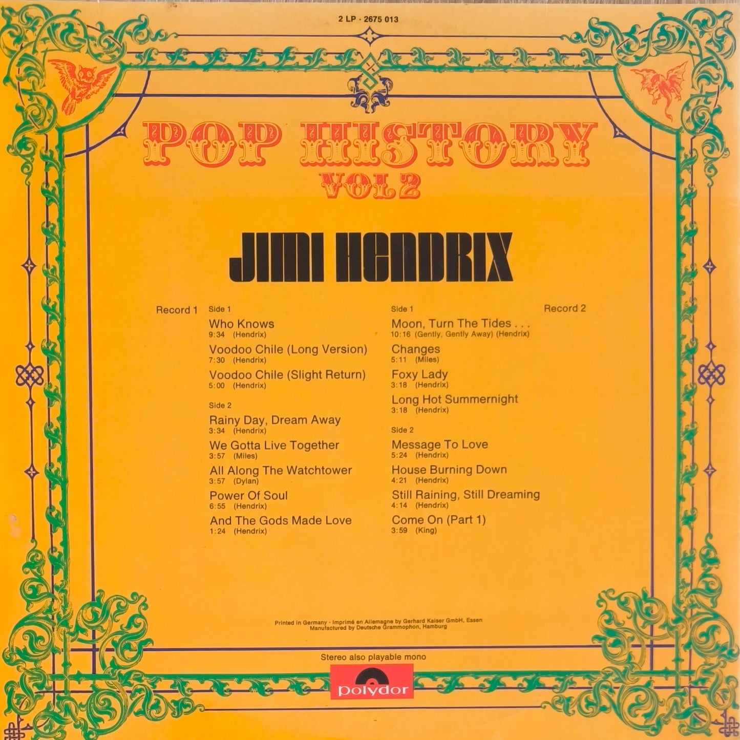 JIMI HENDRIX - Pop History Vol 2