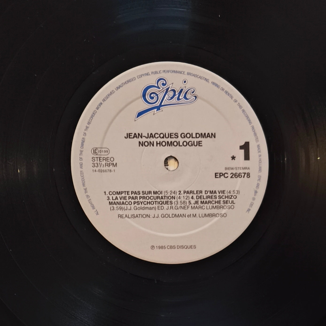 JEAN JACQUES GOLDMAN - Non Homologué