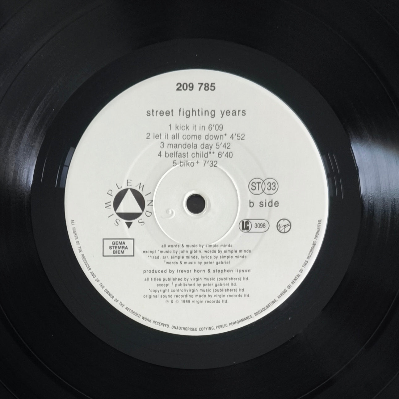 SIMPLE MINDS - Street Fighting Years