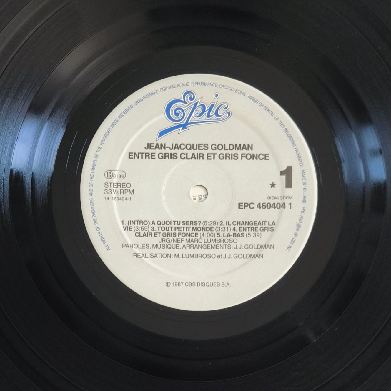 JEAN JACQUES GOLDMAN - Entre Gris Clair et Gris Foncé