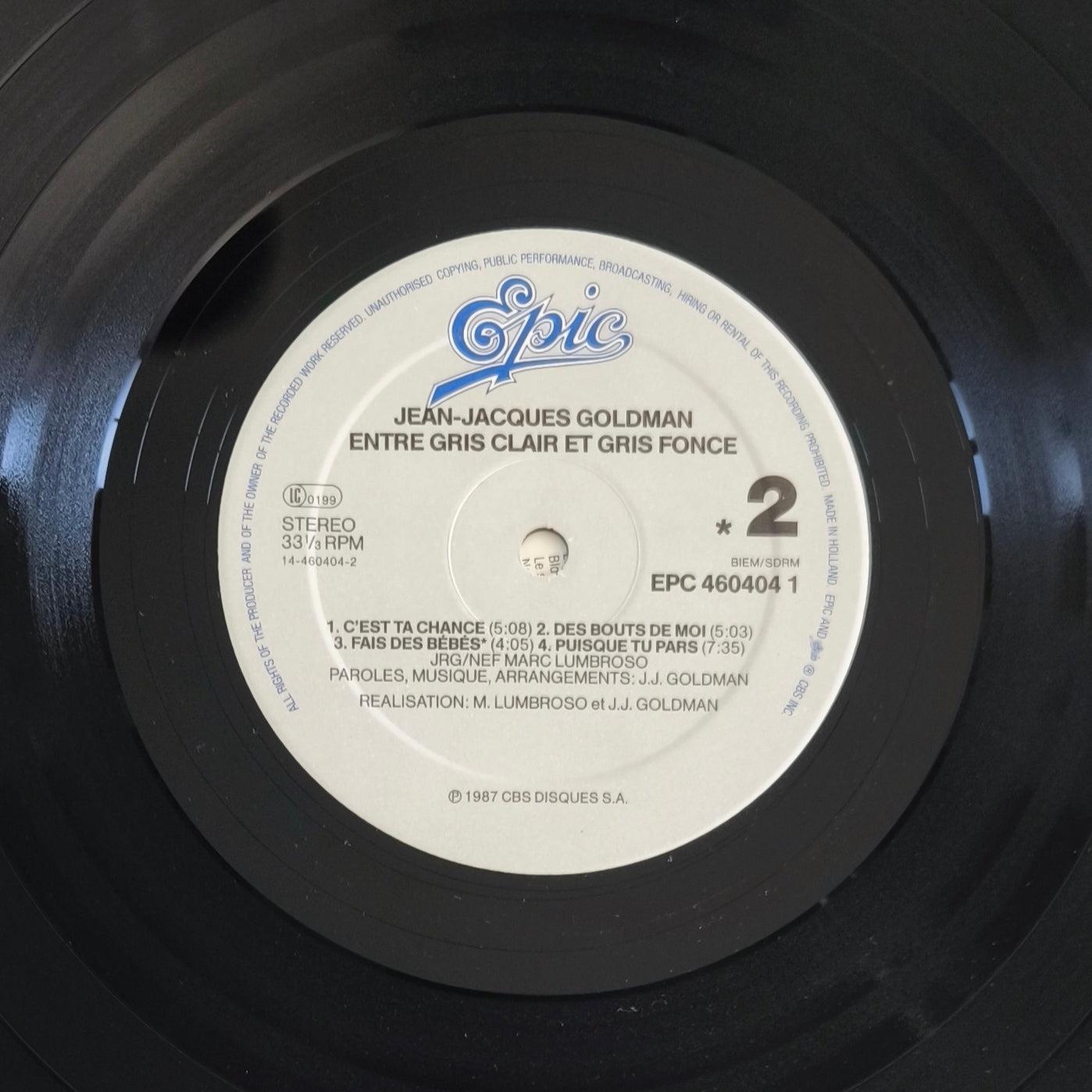 JEAN JACQUES GOLDMAN - Entre Gris Clair et Gris Foncé