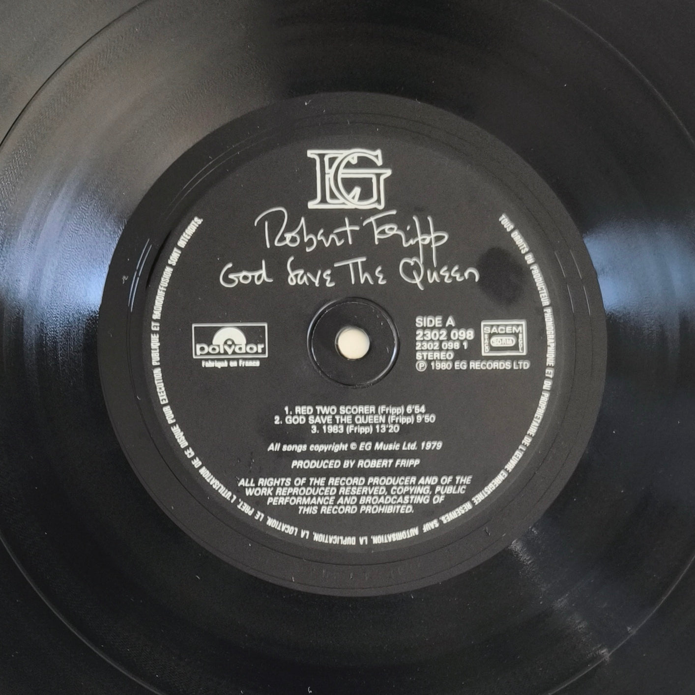 ROBERT FRIPP - God Save The Queen / Under Heavy Manners