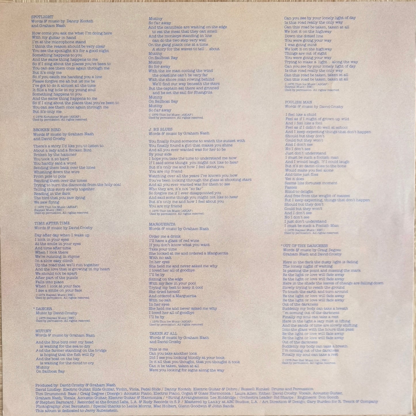 CROSBY & NASH - Whistling Down The Wire