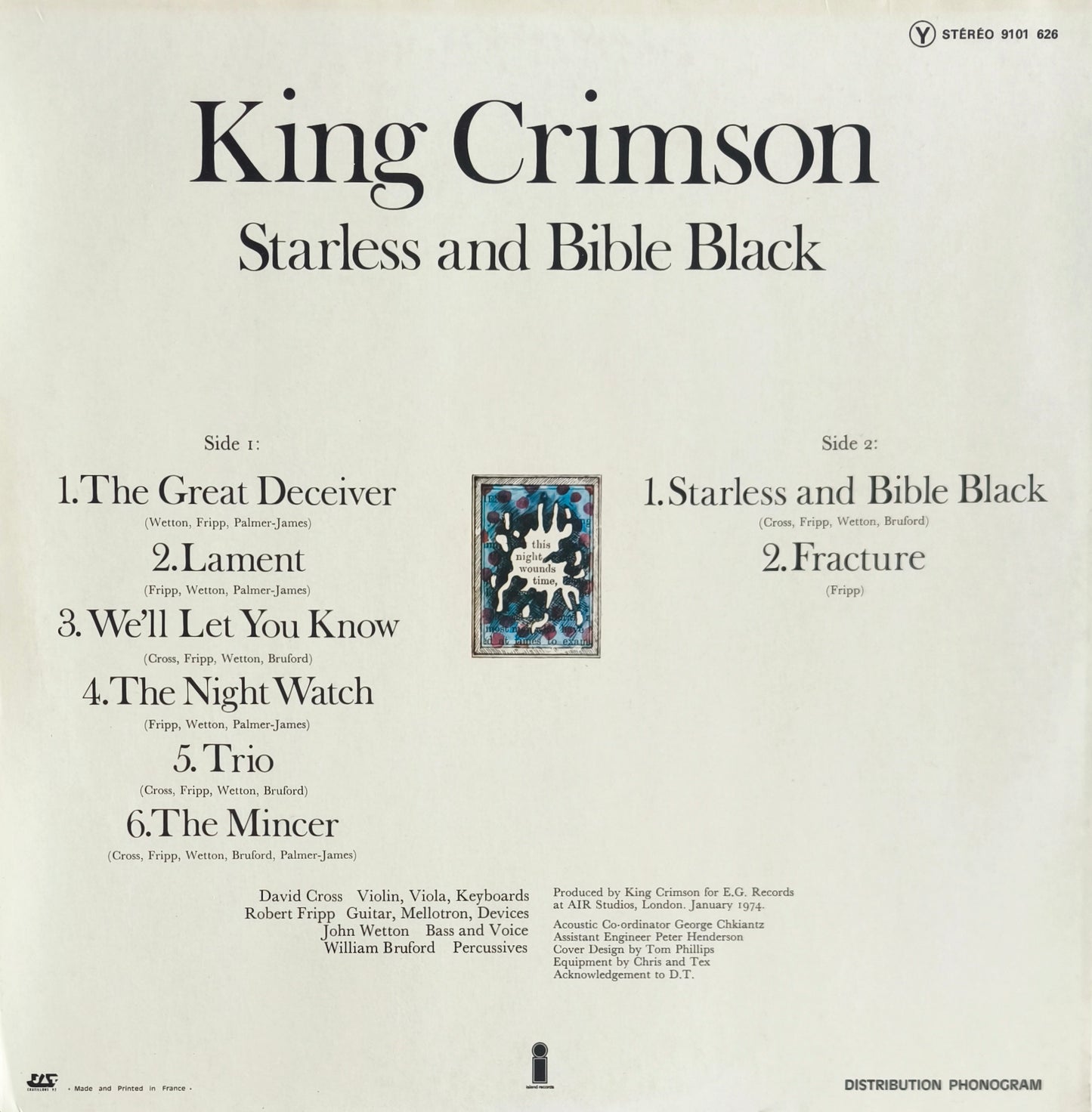 KING CRIMSON - Starless And Bible Black